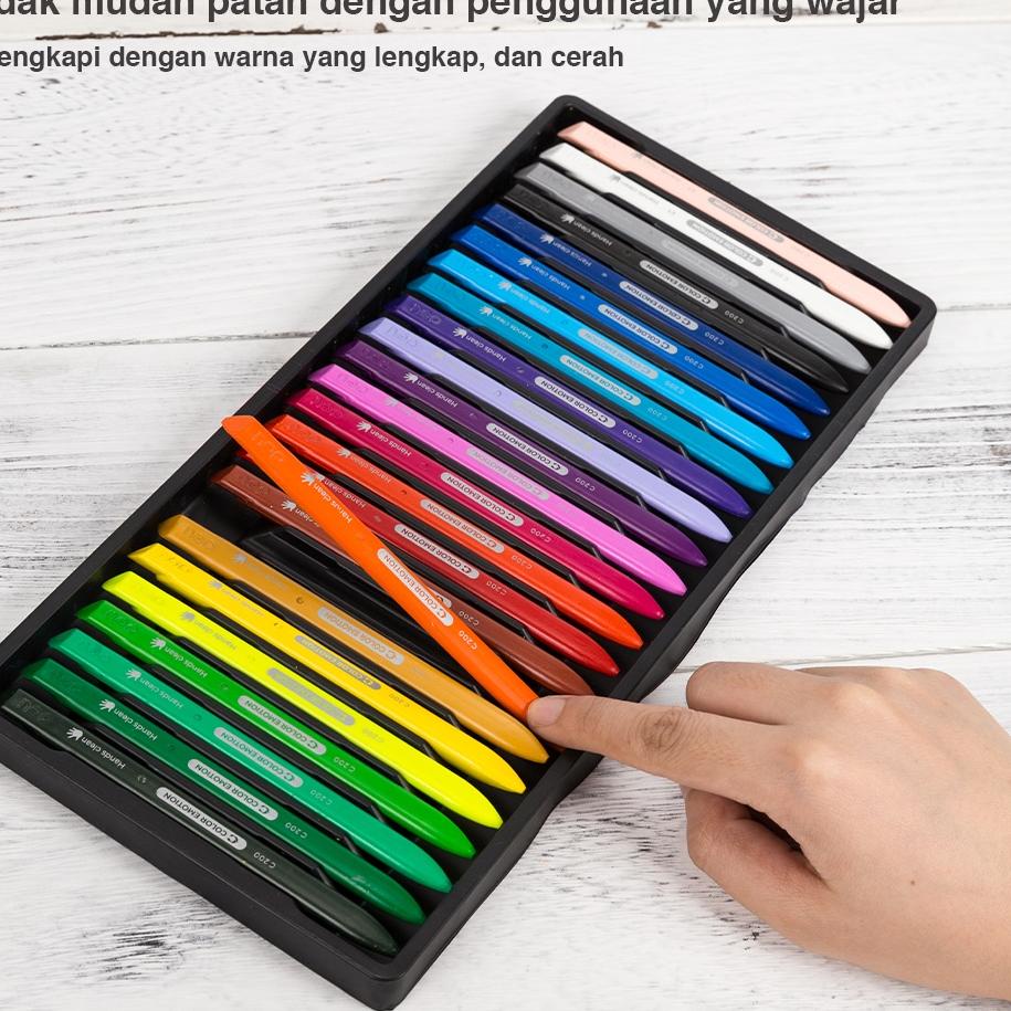 

♥@♥ Deli Krayon Sekolah 24 Warna Cerah Bentuk segitiga ergonomis tidak beracun EC20020