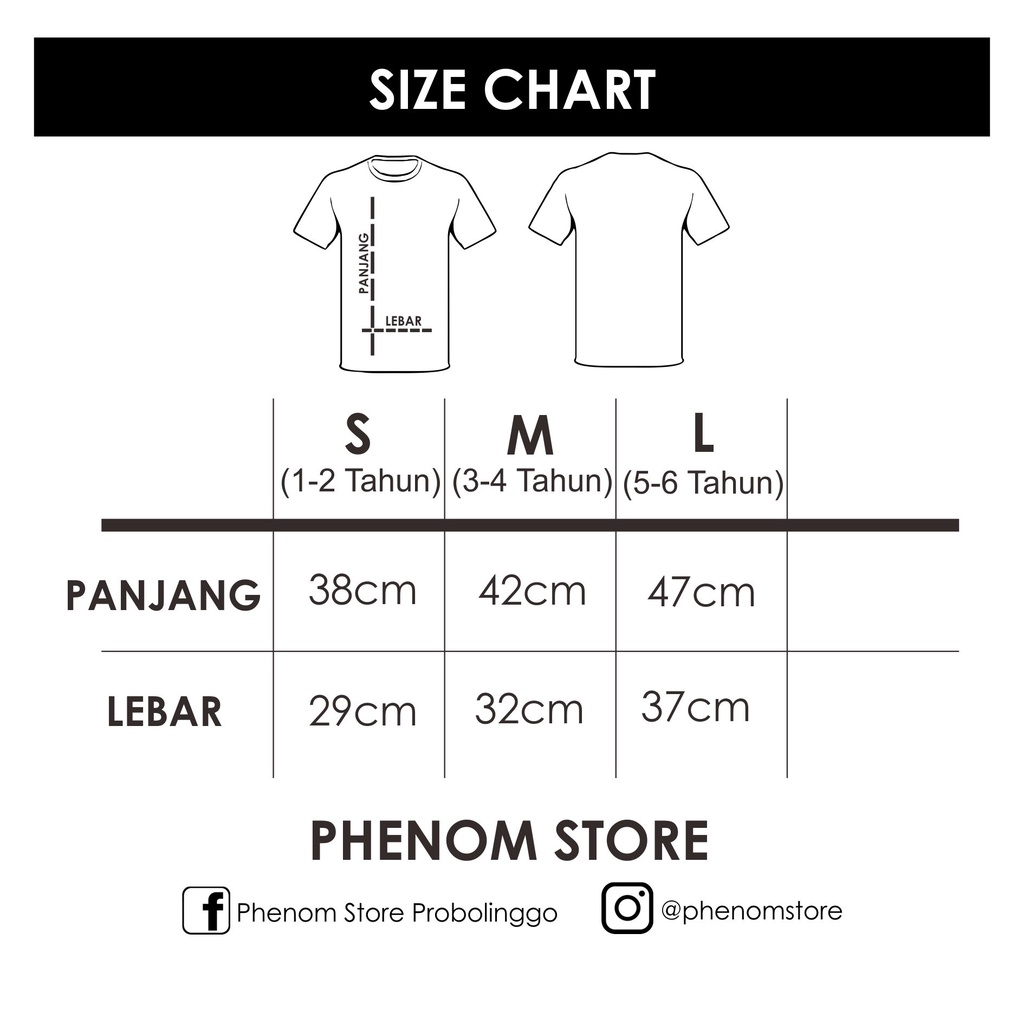 Kaos Polos Anak Cotton Combed 30s Lengan Pendek Phenom