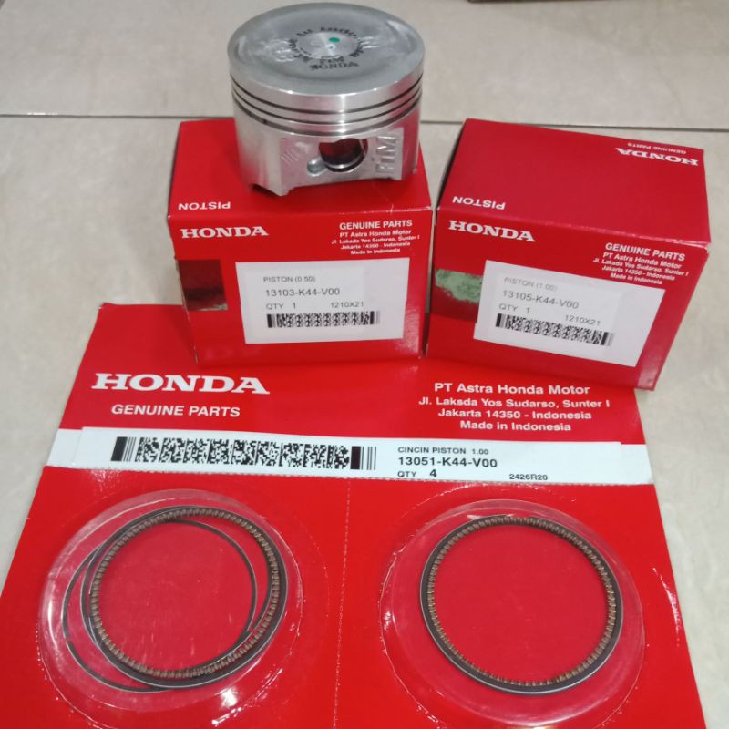 (1set)Piston Kit Seher Set Os Standar STD 0 25 50 75 100 Beat ESP Vario 110 FI Scoopy ESP Starter Halus Asli Aspira H2-131xx-K48-1100