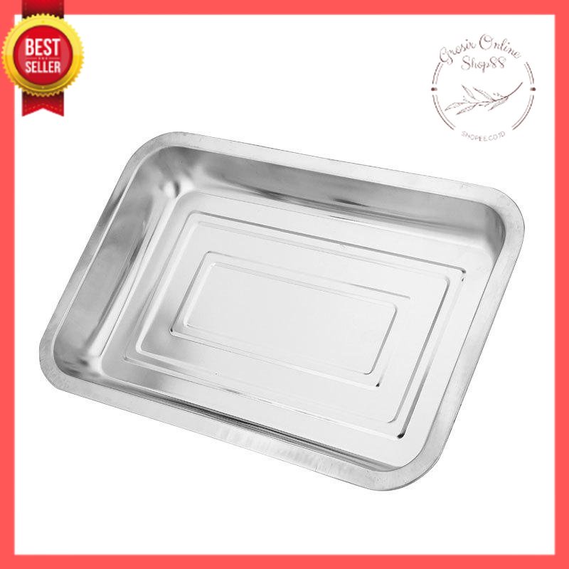 GOS - B305- Nampan Stainless Steel - Nampan Persegi 32x22cm - Baking Tray