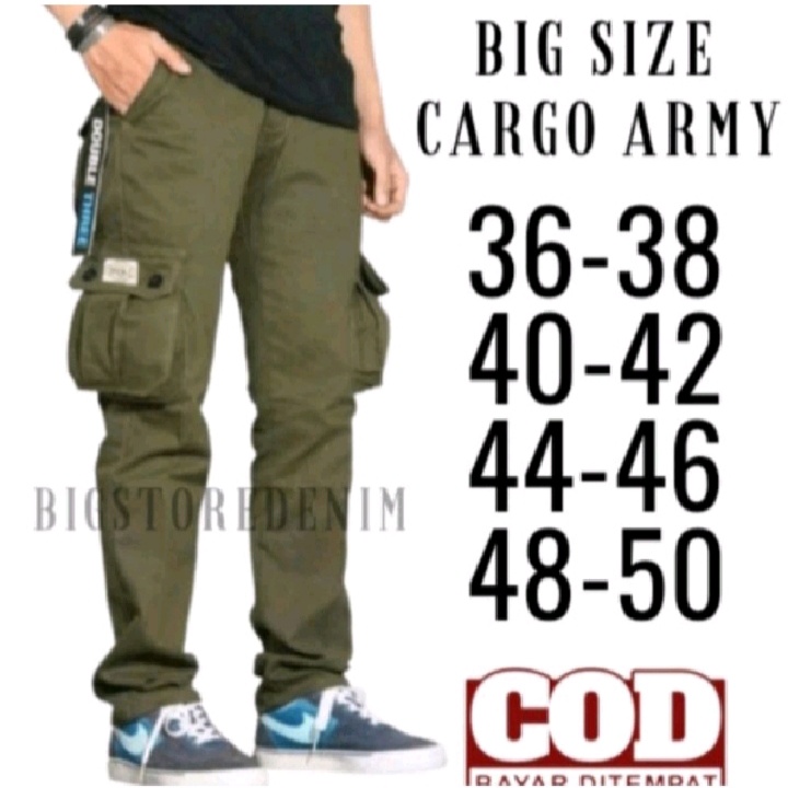 KDS- CELANA CARGO PANJANG JUMBO PRIA BIG SIZE 35 - 50 TERLARIS / CELANA CARGO PRIA JUMBO BIGSIZE / C