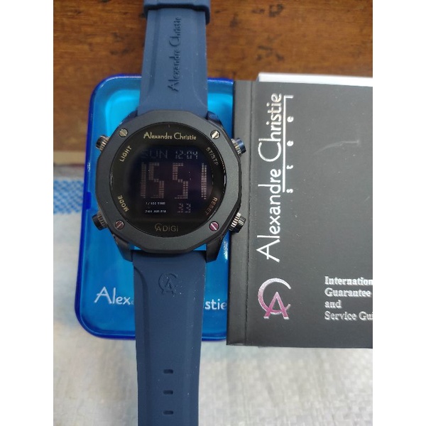 Jam PRIA DIGITAL ORIGINAL Alexandre Christie Ac 9377 MH Rubber Stainless