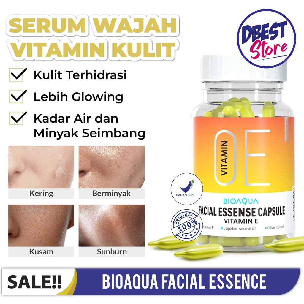 Bioaqua Vitamin E Facial Essence Serum Wajah Anti Aging BPOM