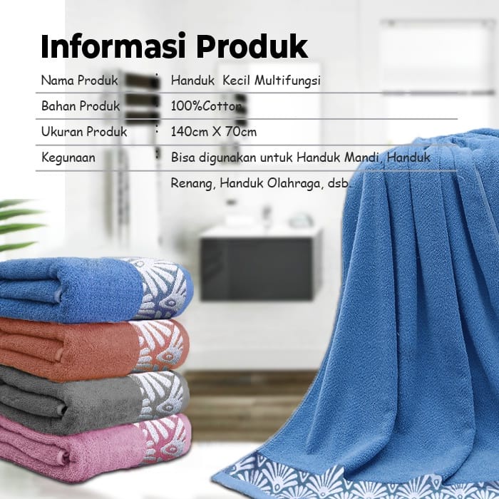 Handuk Mandi Dewasa Jumbo Ukuran 70x140cm/Handuk Bahan Katun Tebal Lembut