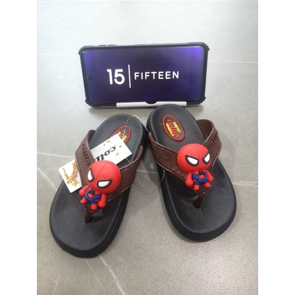 15 SHOP --- NEW ! ! ! SIZE: 24-35 Sandal Anak Laki-laki Sandal Jepit Model karakter Spiderman ( 2 - 9 Tahun ) 6265-1