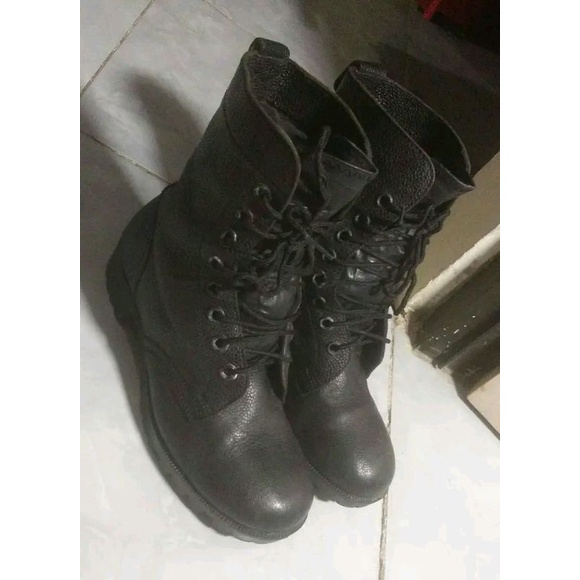 sepatu pdl kulit jeruk tni