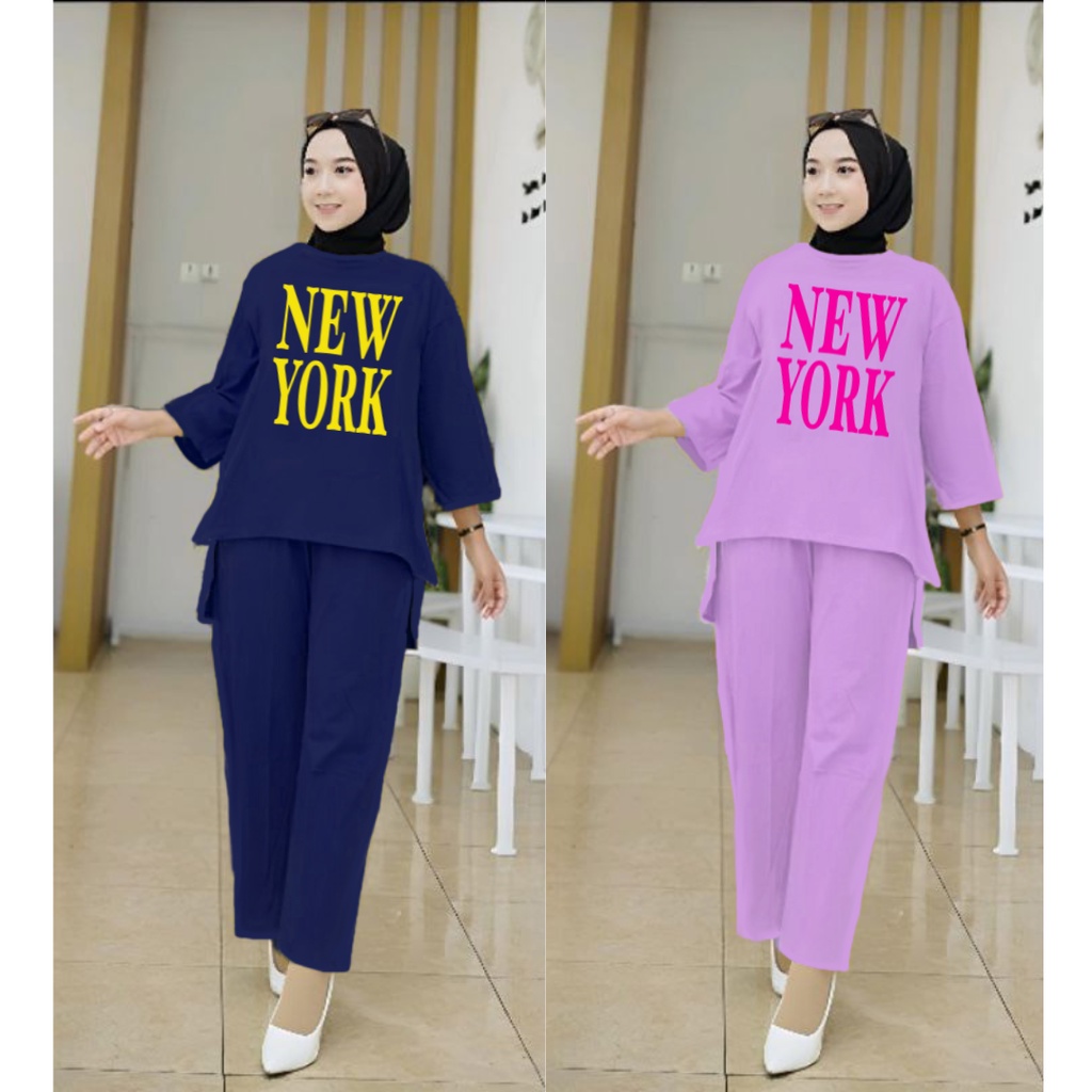 Setelan Tunik Muslim New York/ Blouse Wanita