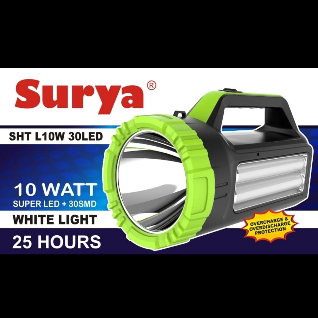 Senter Surya SHT L 10 W 30 LED Senter Tangan + Emergency Premium