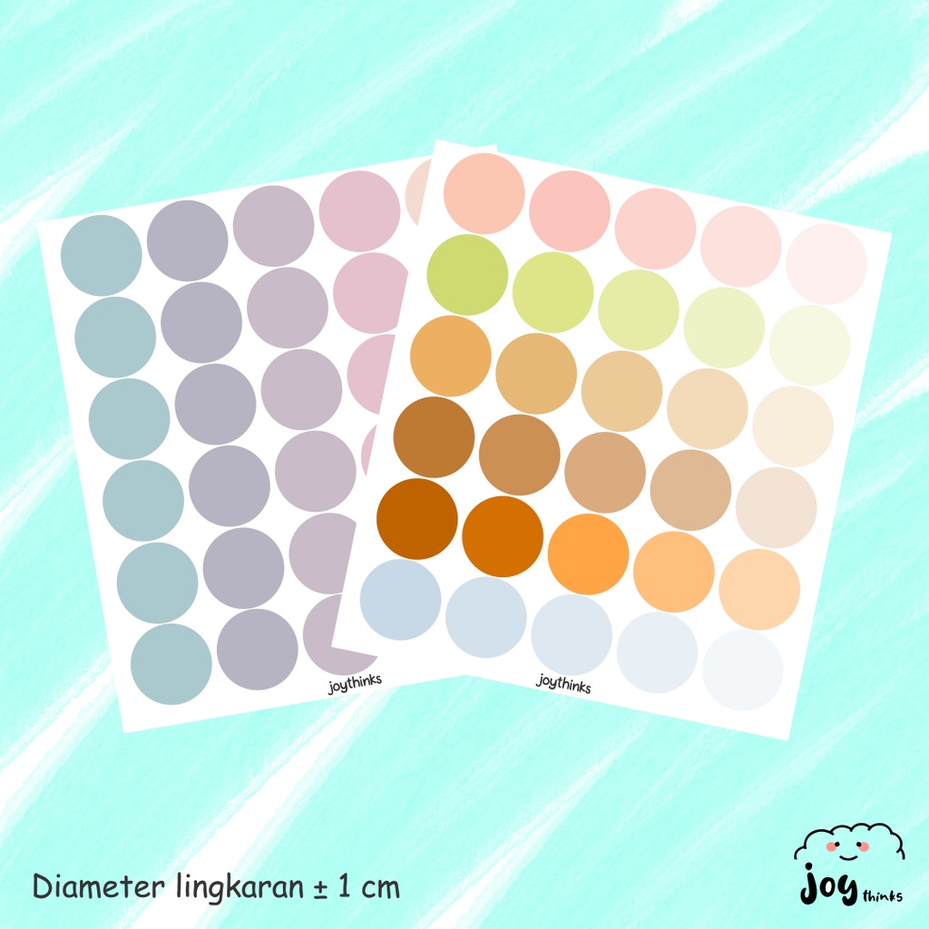 [5] BASIC STICKER DOT DECO - STIKER BULAT POLOS (ISI 30)