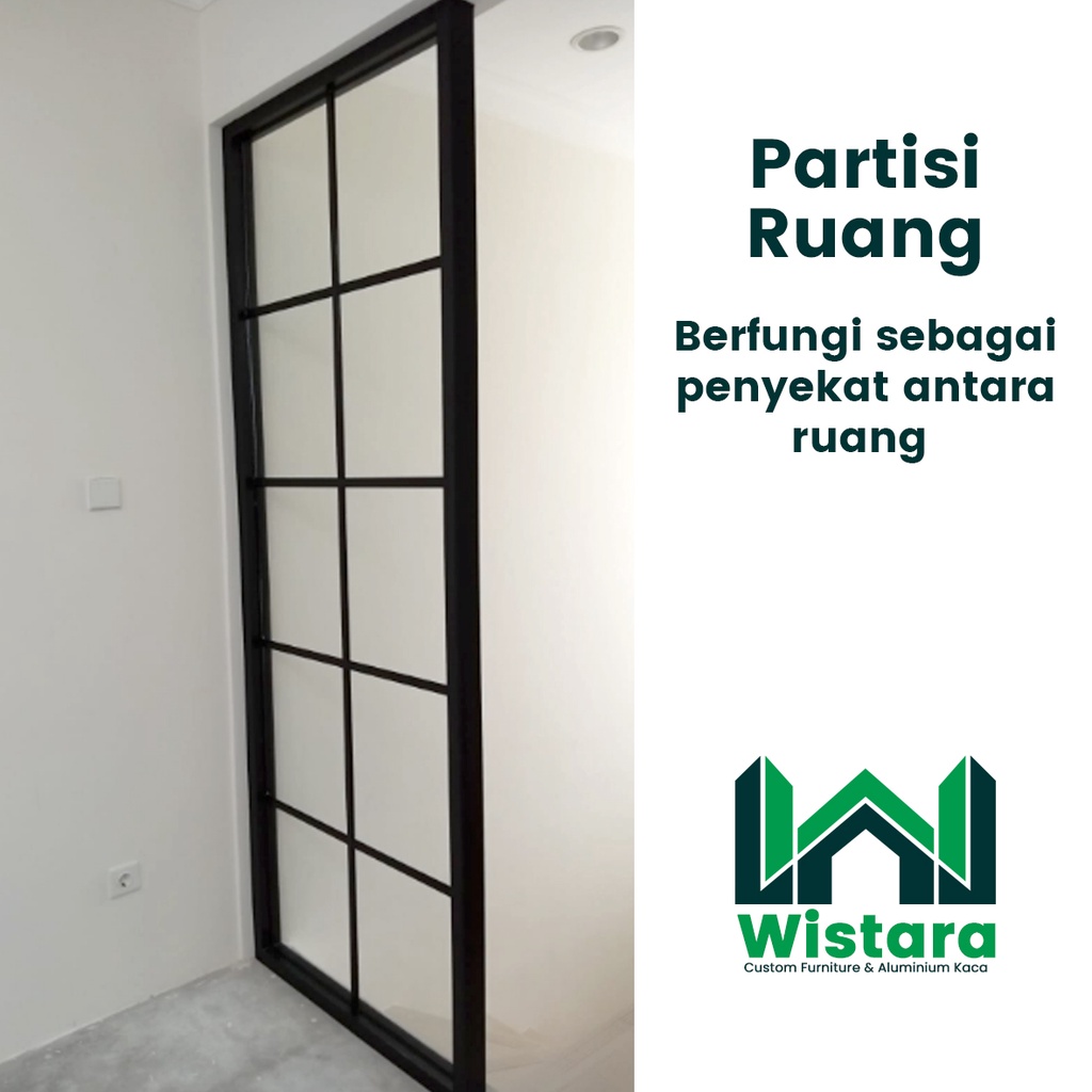 Partisi Ruang Aluminium Kaca