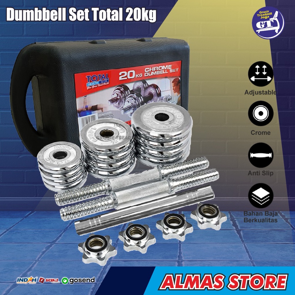 Dumbell Chrome Dumble Barbel Dumbell Set 20kg