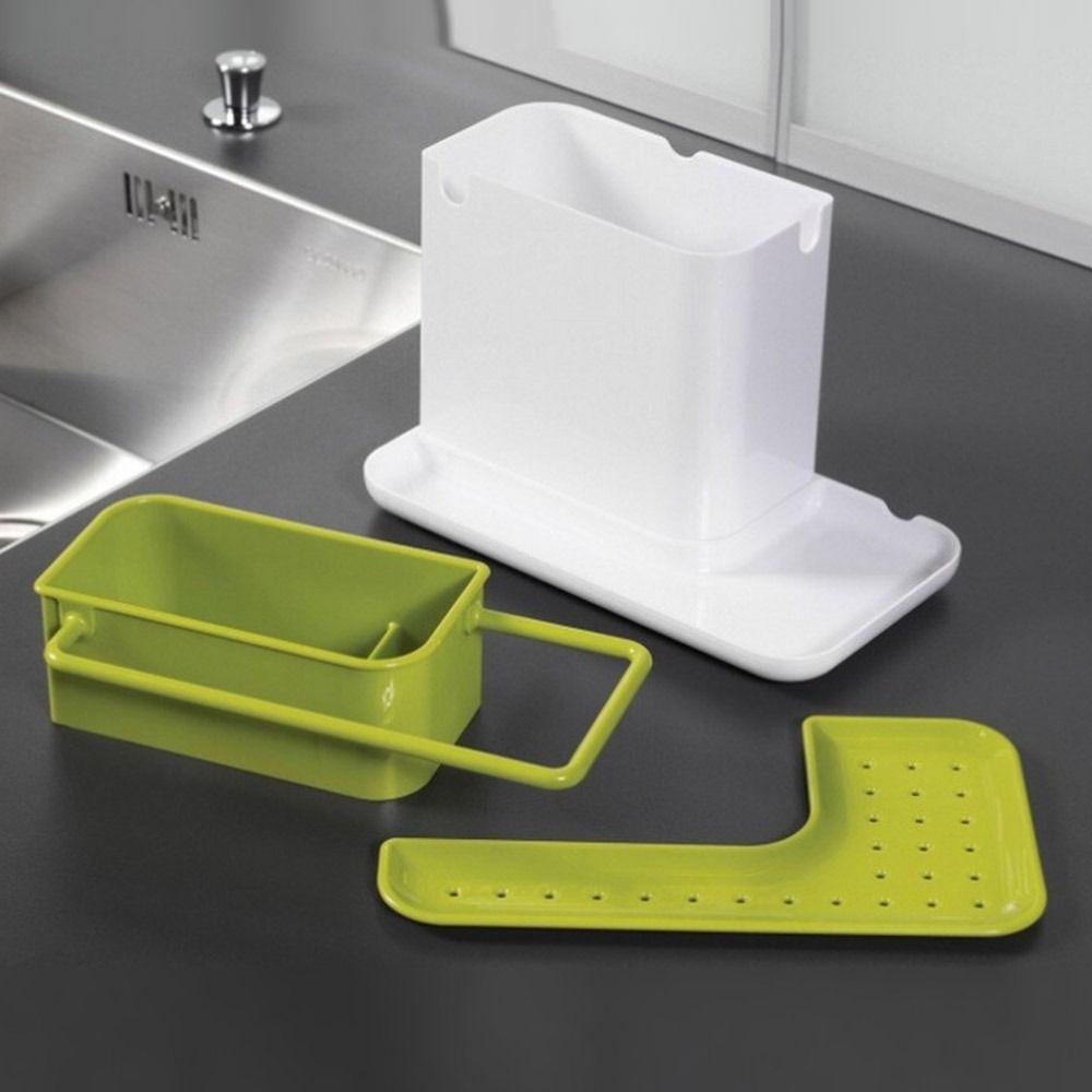 Solighter Rak Dapur Awet Tempat Spons Drain Storage Rack Utensils Holder