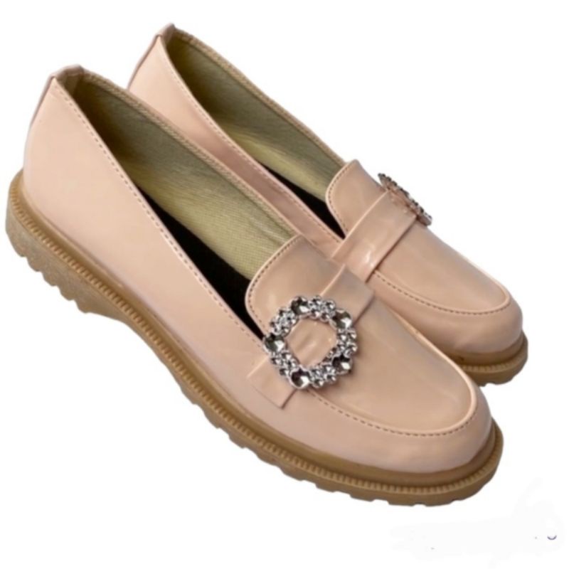 Sepatu Wanita Loafers Import Premium Quality ID150 Sepatu Docmart Wanita Fashion Terbaru Slip On Korean style Bisa Cod