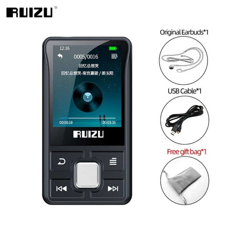 Ruizu X55 Pedometer Bluetooth mp3 Player 8gb back clip sport portable music FM radio video Walkman ebook reader