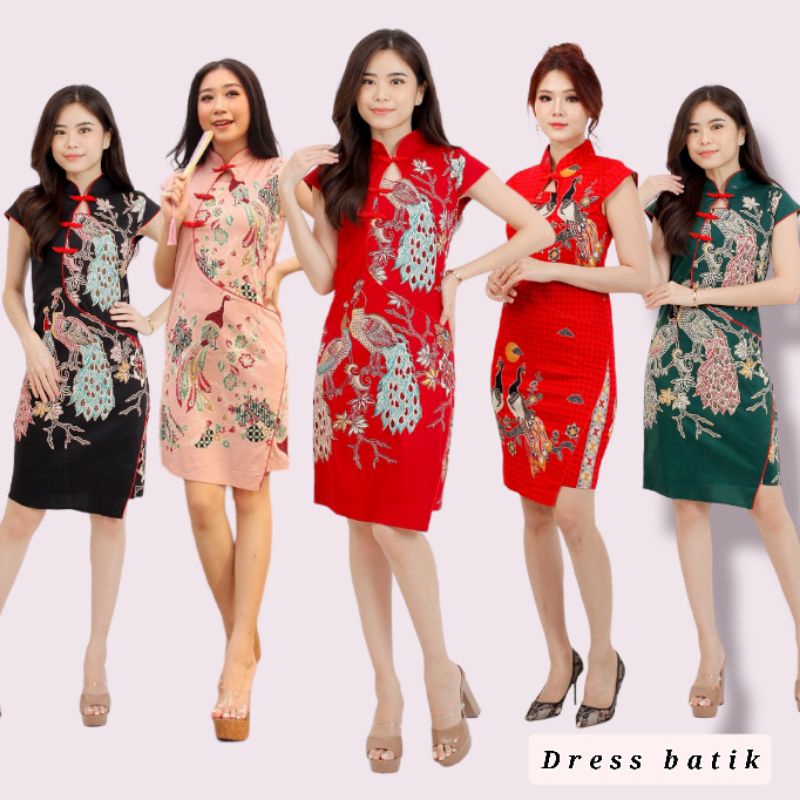 DRESS BATIK CHEONGSAM WANITA A012-608 - BAHAN STRETCH