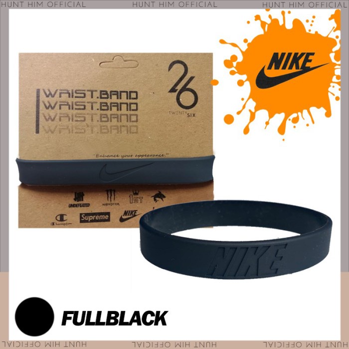GELANG KARET WRISTBAND GELANG KARET ORI NIKE FULLBLACK - NIKE FULLBLACK