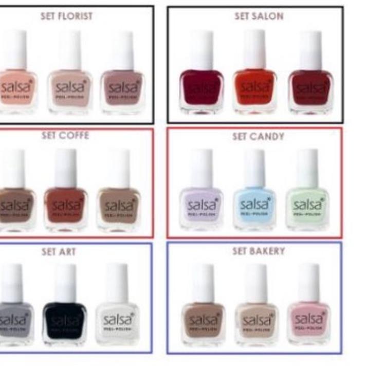⇷ SALSA Kutek Peel Polish Set 1 Box isi 3 / Set Kutek Peel Off / Cat Kuku Bisa Kelupas ゠