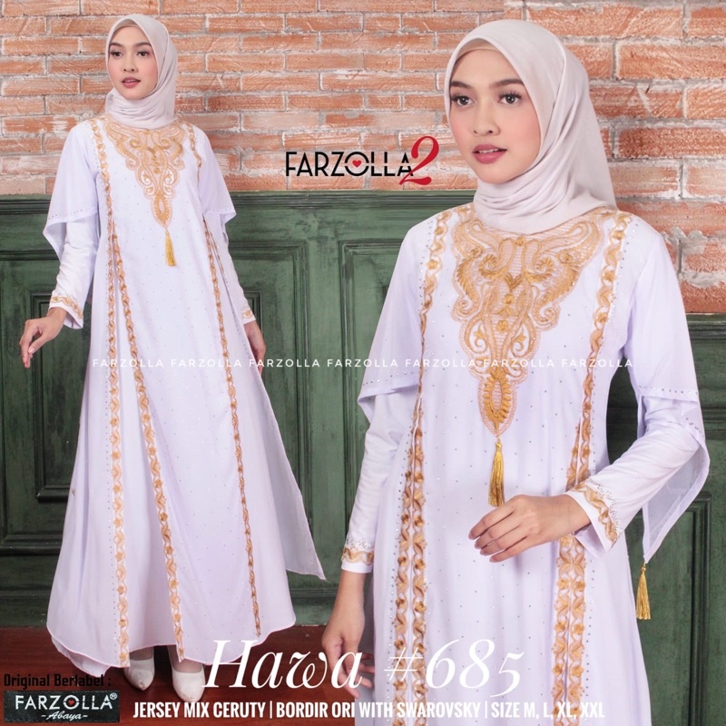 Gamis Hawa #685 Bordir Dress By Original Farzolla 2 Longdress Busana Muslimah