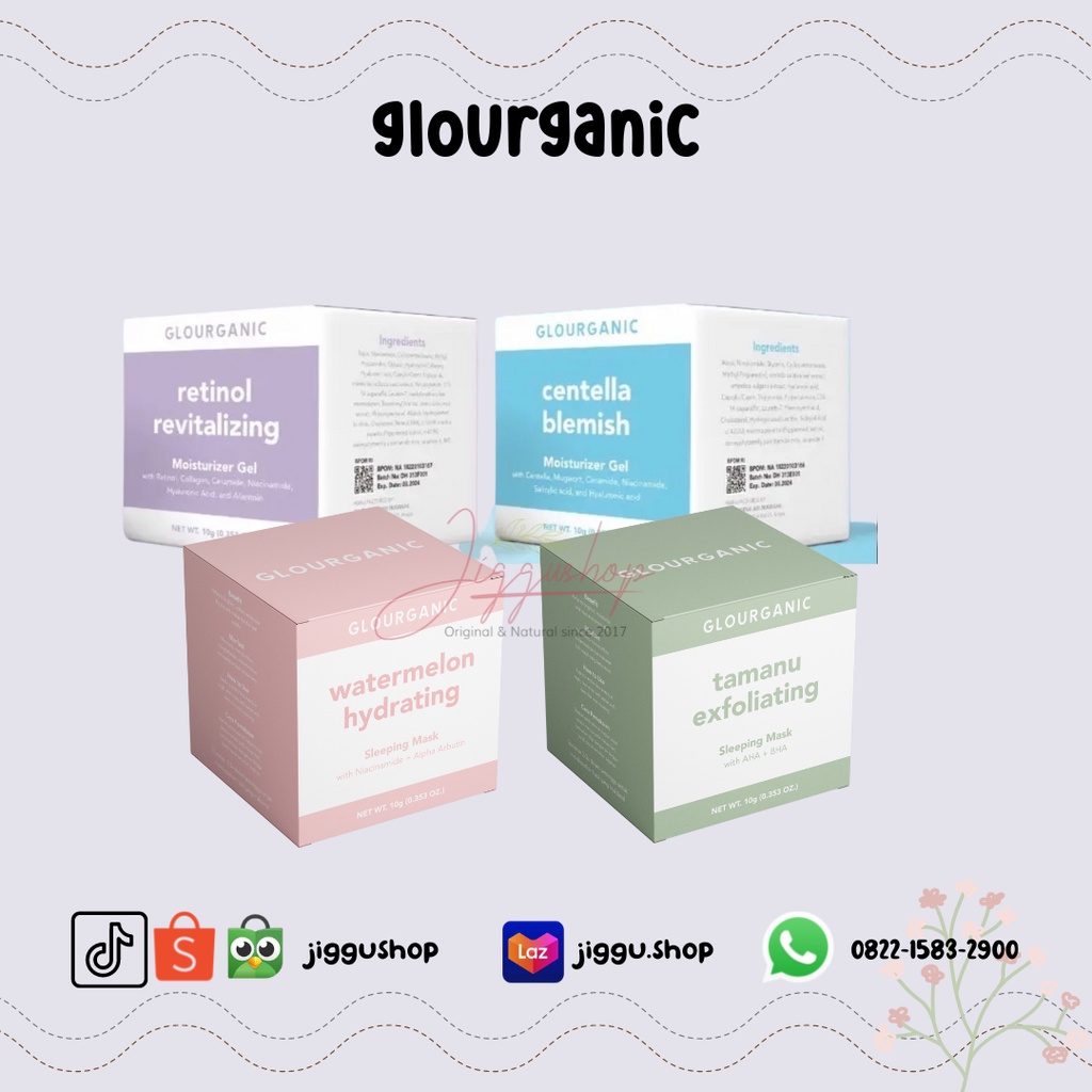 Jual Glourganic Sleeping Mask Tamanu Exfoliating & Watermelon Hydrating