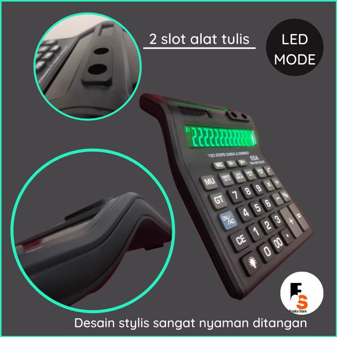 

Esa Kalkulator Dagang 12 Digit 2 Layar Led Menyala Ukuran Besar 8810