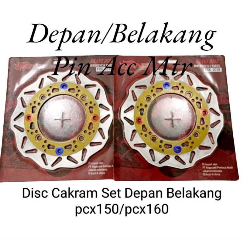 DISC CAKRAM SET DEPAN/BELAKANG PCX 150 FROUTING GRIGI