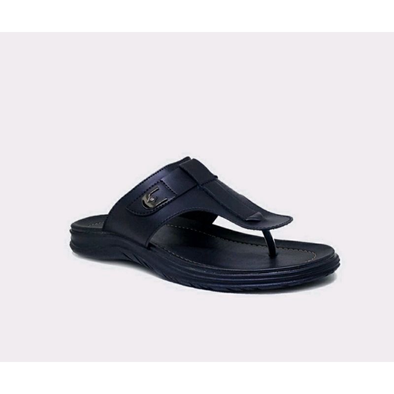 Sandal Jepit Pria Kulit 38-39-40-41-42-43-44 Jepit Bapak2 A1.Black Sendal Distro Empuk Cowok Style