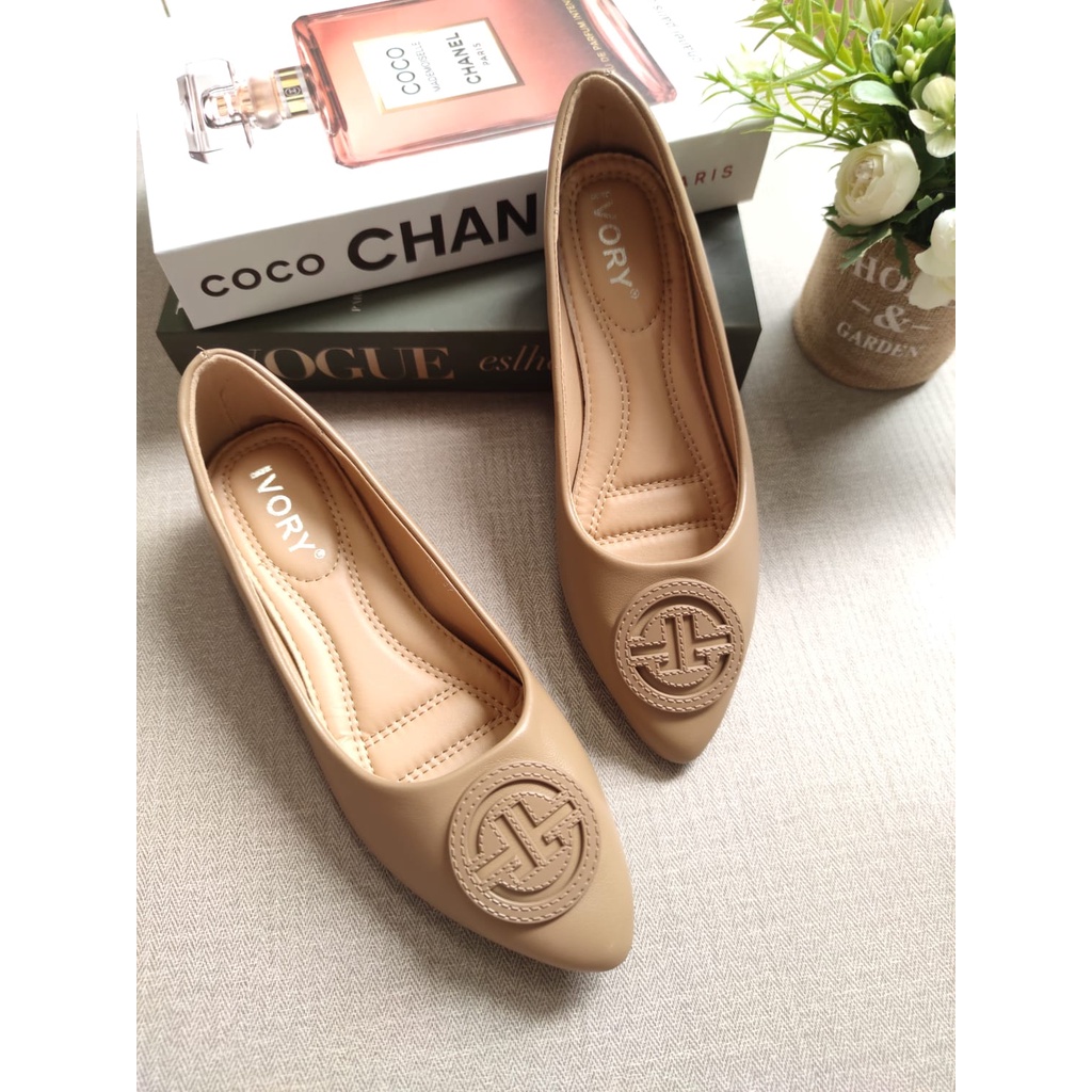 IVORY Sepatu Wedges Wanita Import 3cm W399-265