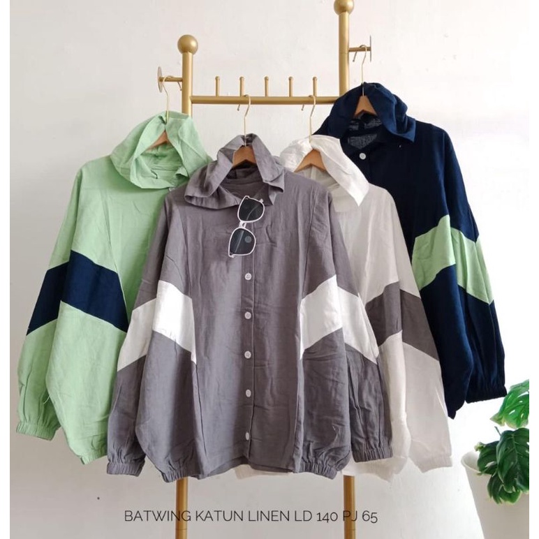 ATASAN BATWING KATUN LINEN LD 140 JUMBO / ATASAN WANITA / BLOUSE KEKINIAN / OOTD HIJAB / FASHION KEK