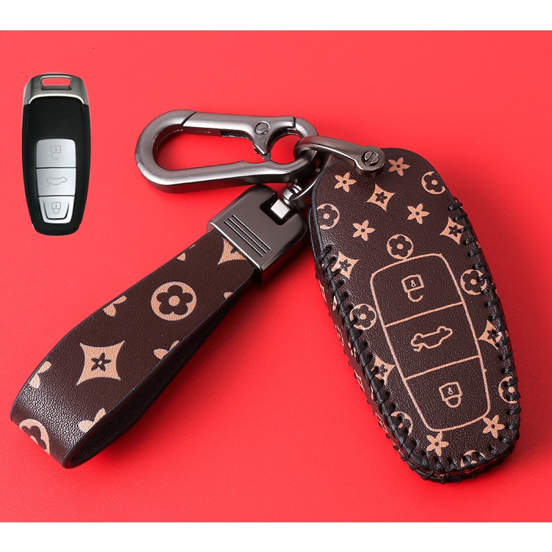 Untuk Audi case Kunci Mobil leather case car keyless remote key fob bag Untuk Audi TT S8 V8 S1 A1 R8 S3 S2 Q5 A8 S4