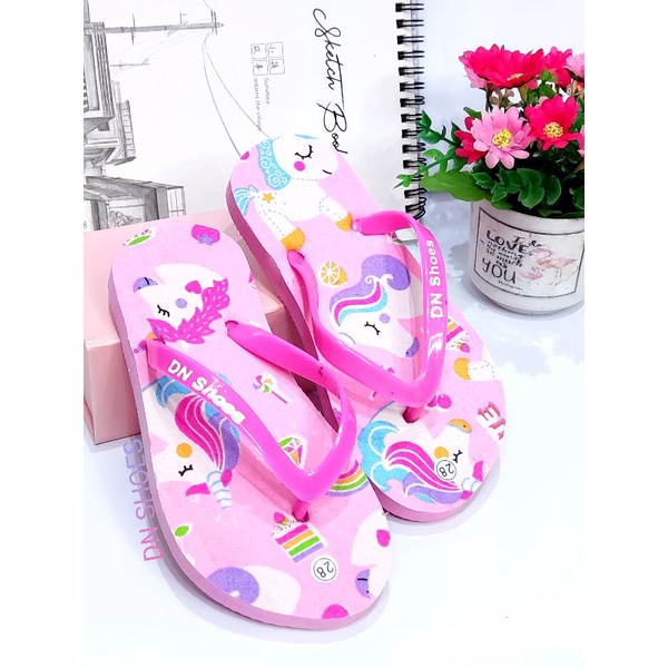 Sandal Jepit Anak Perempuan Uniqorn Pink Cute