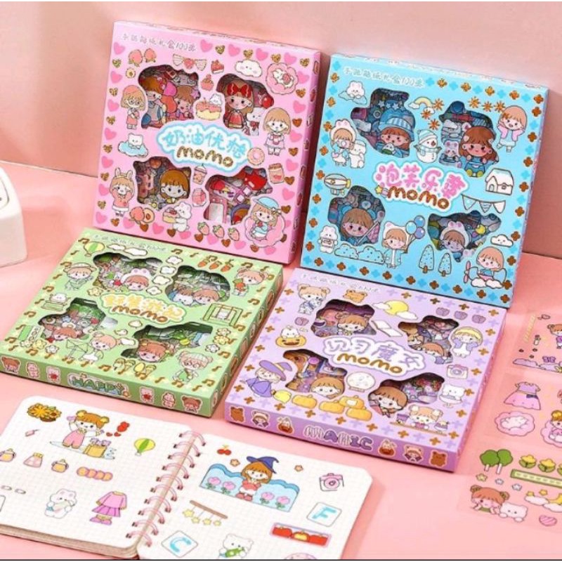 

sticker momo yg lucu 1 box isi 100 pcs