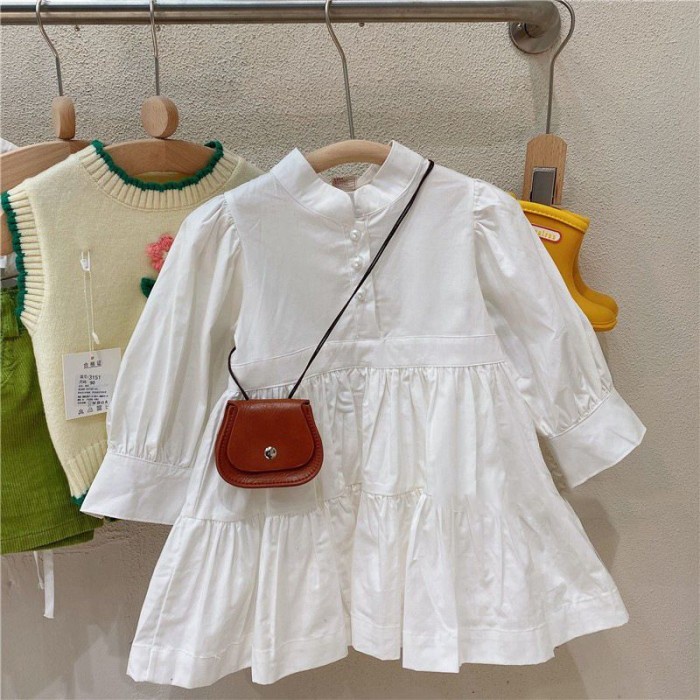 Dress Anak Perempuan Import - Putih + Rompi Jeans Terbaru