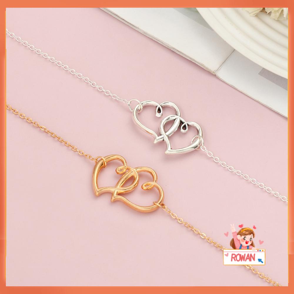 R-flower Chain Anklet Warna Emas Untuk Wanita Musim Panas Pantai Jantung Liontin Gelang Kaki