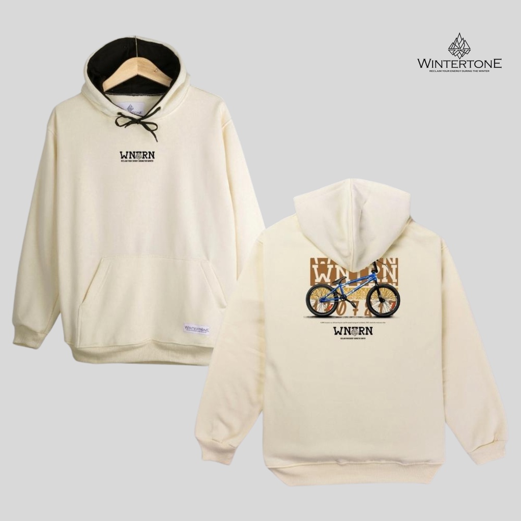 Sweater Pria Hoodie Distro Pullover Cream WINTERTONE Lokal Brand WNTRN Streetwear Series 5 Premium Fleece Cotton Tebal Unisex