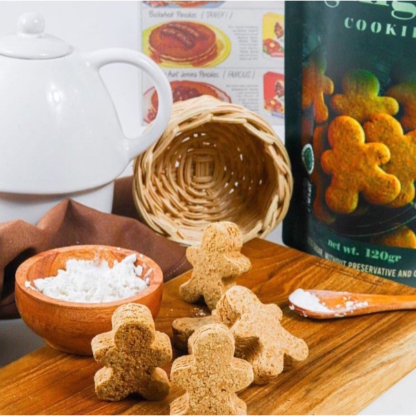 Organic Center Sago Cookies Ginger 120gr - Cemilan Kue Sagu Jahe