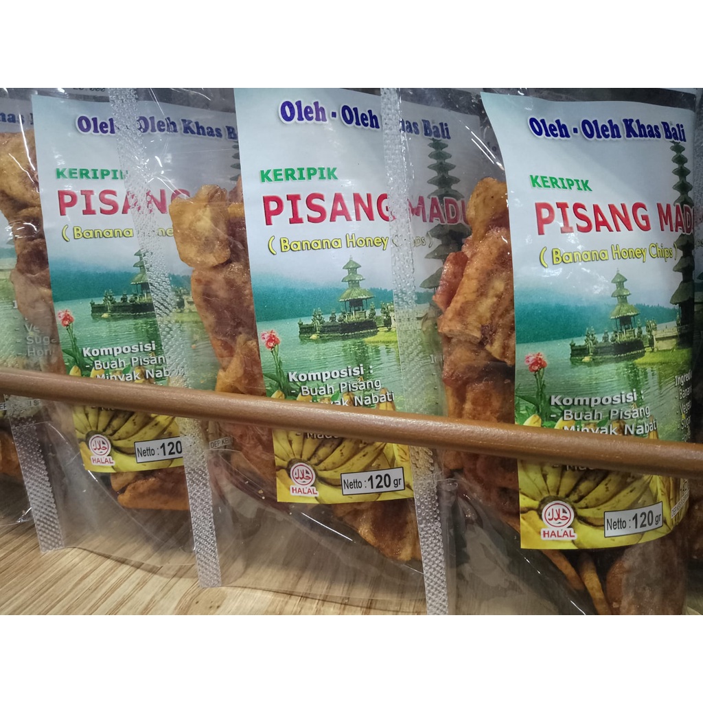 KERIPIK PISANG MADU/HONEY BANANA CHIPS 120GR ADI JAYA ASLI KHAS BALI