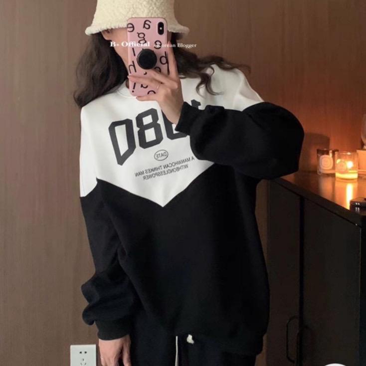 Sweater Wanita Oversize Twotone 1980