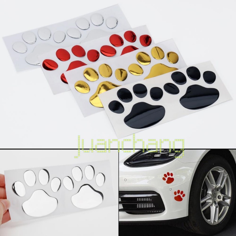 Styling Mobil Desain Keren Paw Auto Motor Dekorasi 3D Kaki Anjing Tapak Kaki PVC Stiker Mobil Decal Anjing Beruang Kucing Hewan Kaki Print Sticker