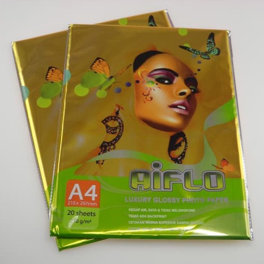 Kertas Foto Aiflo SUPER GLOSSY A4 210 Gsm 20 Sheets Photo Paper 210g