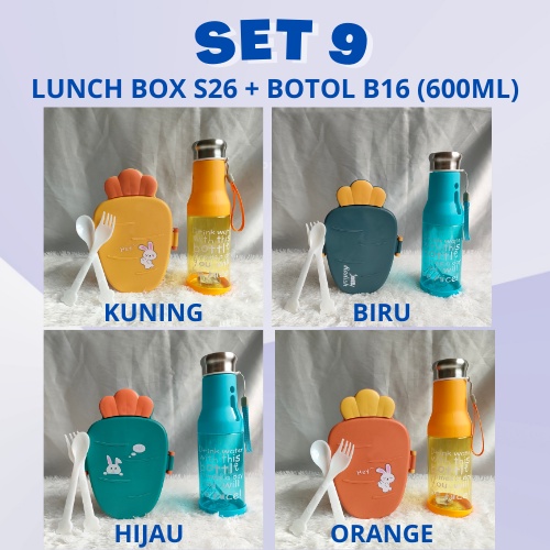 LUNCH BOX SET BOTOL MINUM / KOTAK MAKAN SET / KOTAK BEKAL / BENTO / SOUVENIR / HAMPERS