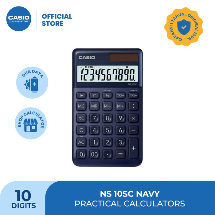 

BERGARANSI CASIO Colorful Calculator NS-10SC-Navy