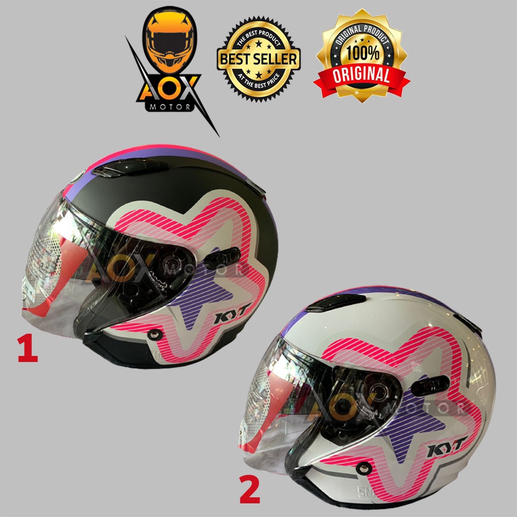 Helm KYT DJ MAXI Motif #5 Halfface (Ongkir 2kg)