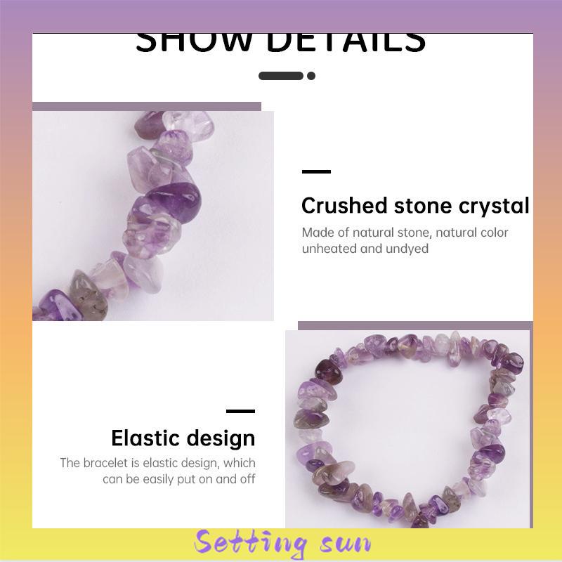 Gelang Kristal Batu Alam aksesoris fashion Korea Untuk Wanita TN