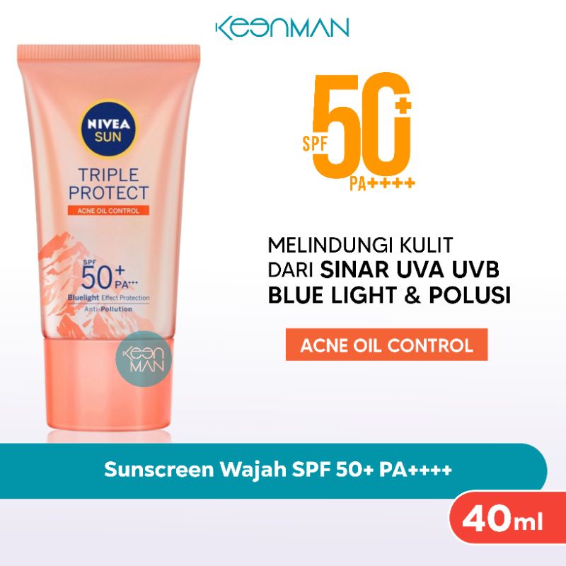 Nivea Sun Face Serum Triple Protect Acne Oil Control 40ml - Suncreen Wajah Berminyak SPF 50+