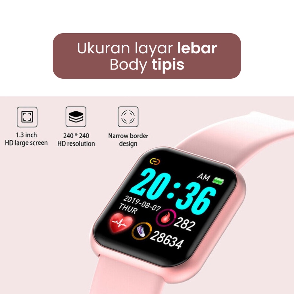 Jam Tangan Pintar Smartwatch Y68 Fitur Olahraga dan Kesehatan Fitnes Tracker