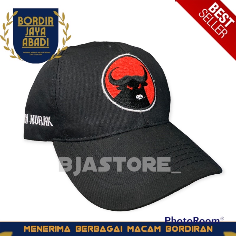 Topi PDI Perjuangan Hitam - Free Bordir Nama