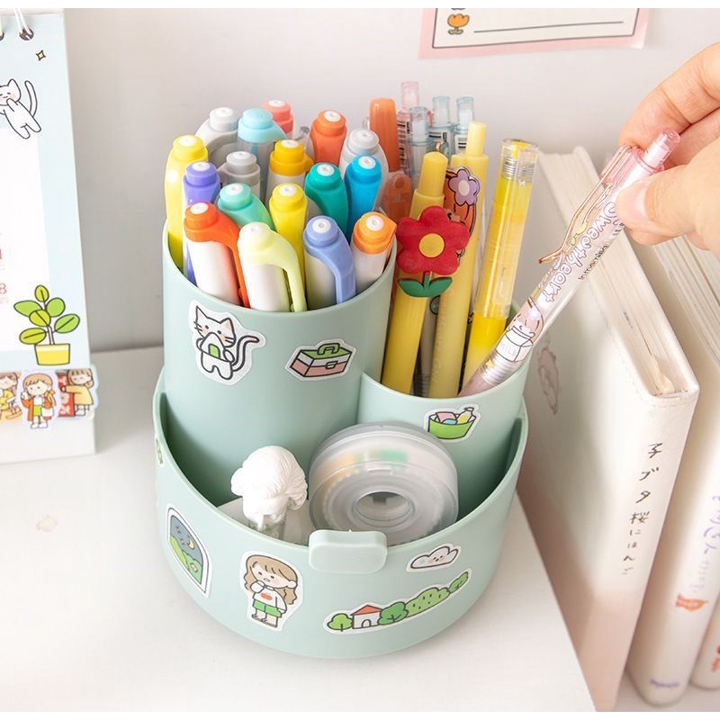 

TEMPAT ALAT TULIS CUTE BISA BERPUTAR ( FREE STICKER )