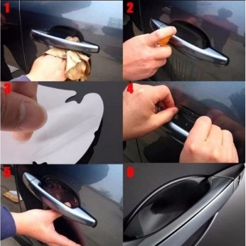 4 pcs Stiker Anti Gores Pelindung Gagang Pintu Mobil Car Handle Protector