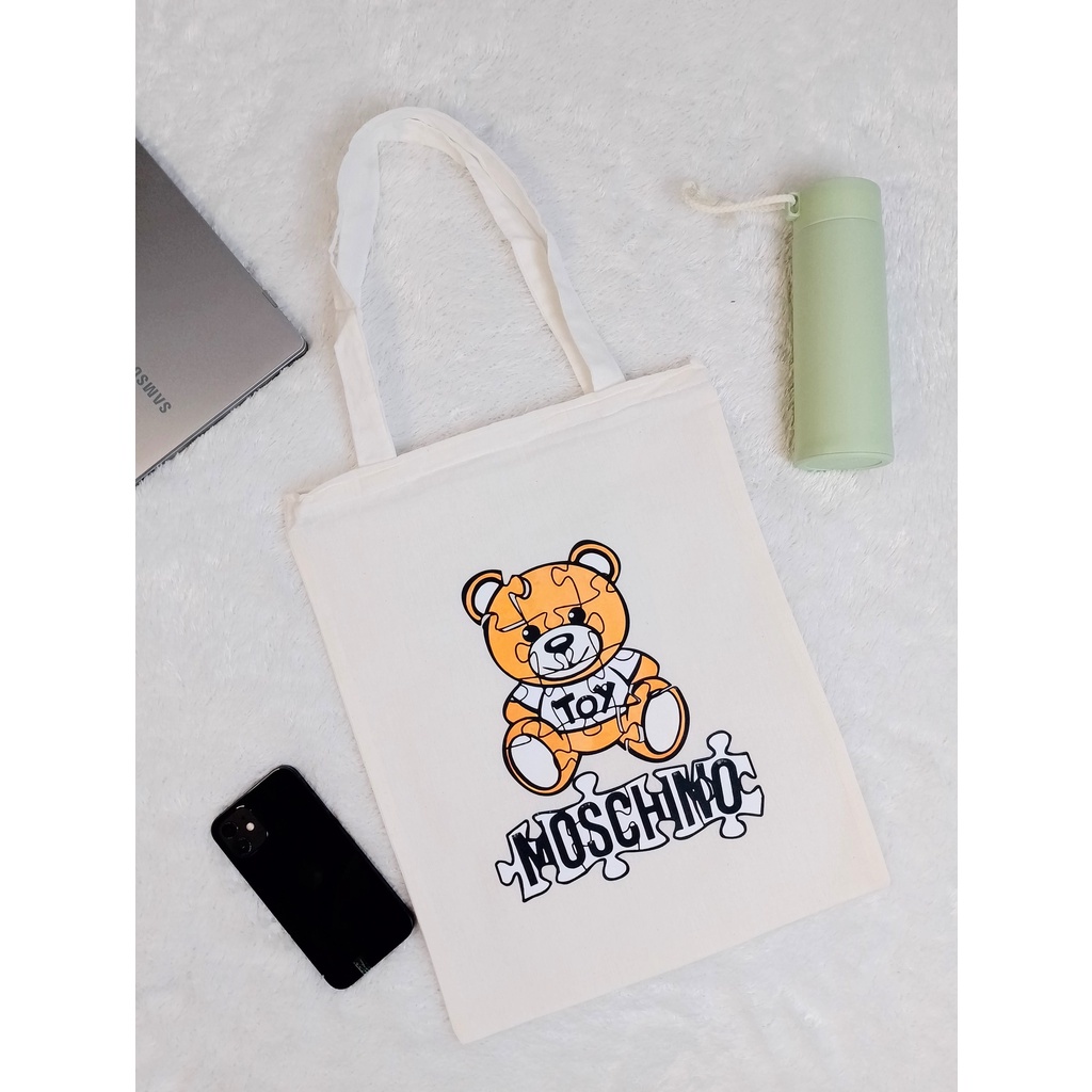 Totebag Tas Tote Moschino Bear Tote bag premium Totebag zipper totebag velcro Termurah