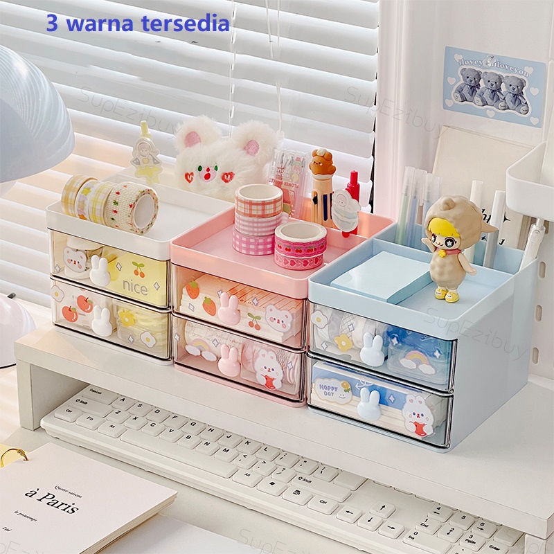 Organizer stationery/Kotak Pensil  Meja Laci Mini Kotak Alat Tulis Desktop Organizer Storage  Tempat Alat Tulis Penyimpanan Alat Tulis